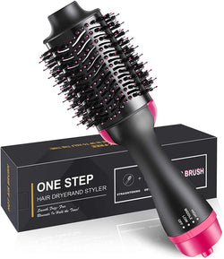 One Step Hair Dryer and Styler – Professional 1200W Hot Air Brush with Heavy-Duty Power Cord & Plug for All Hair Types