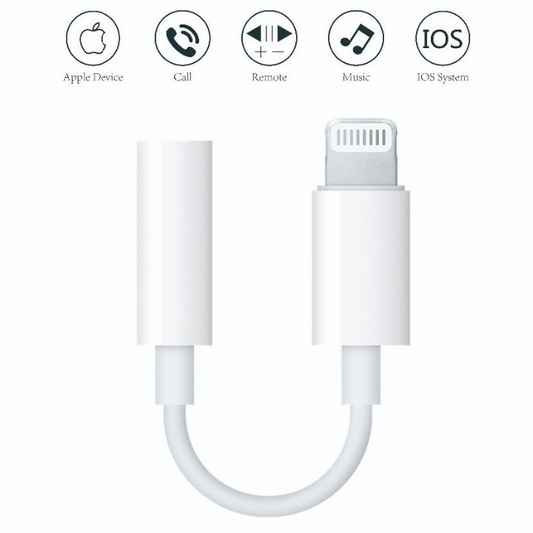 iPhone Lightning to Headphone Jack Adapter | Single Handfree Connector for Apple iPhones