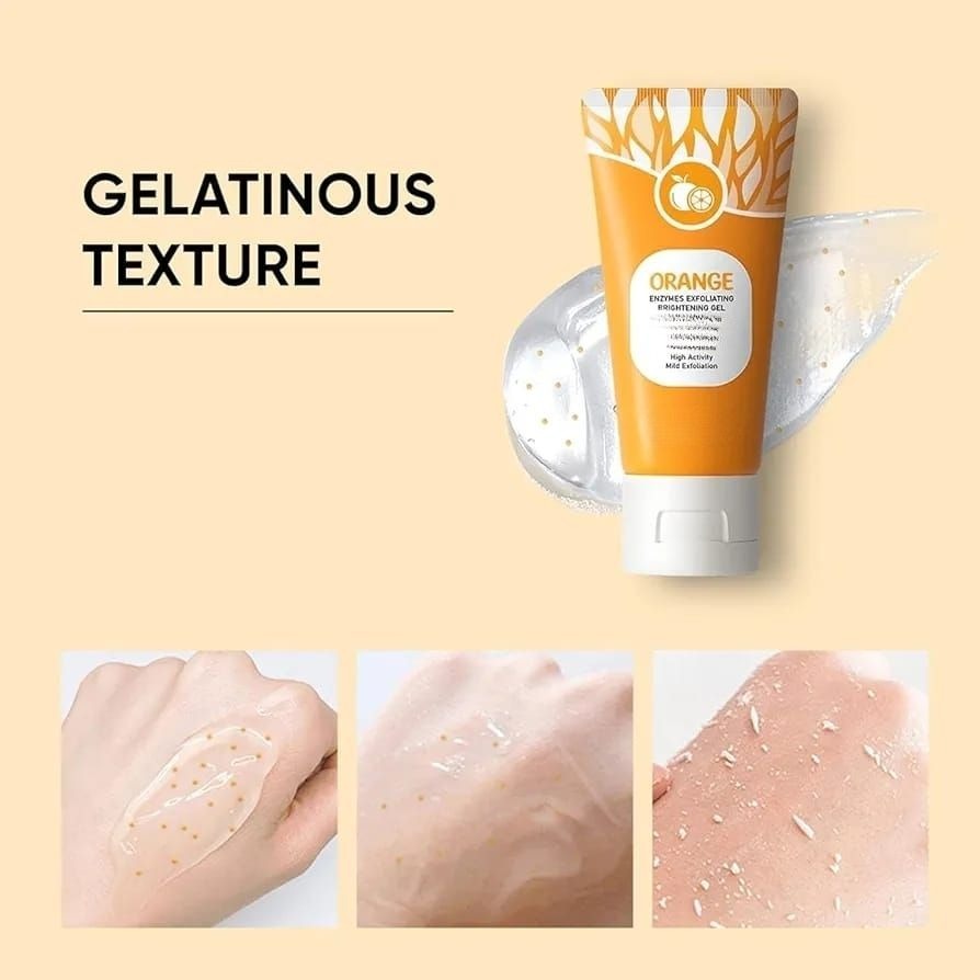 Orange Enzymes Exfoliating & Brightening Gel | Deep Cleansing Face Gel for Smooth, Glowing & Refreshed Skin (100g)