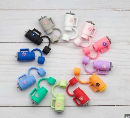Silicone Stopper Compatible with 40oz Tumbler | Spill-Resistant Straw Cover | Random Color