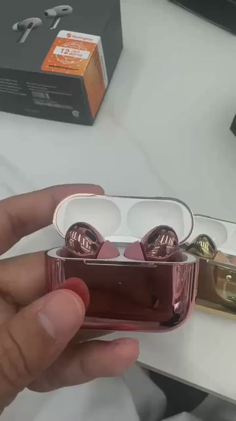 Premium AirPod Pro 2 Glossy Edition - Stylish Shining Wireless Earbuds with High-Fidelity Sound - Without Box - Random Color